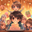 F&ecirc;te d'anniversaire joyeuse entre amis